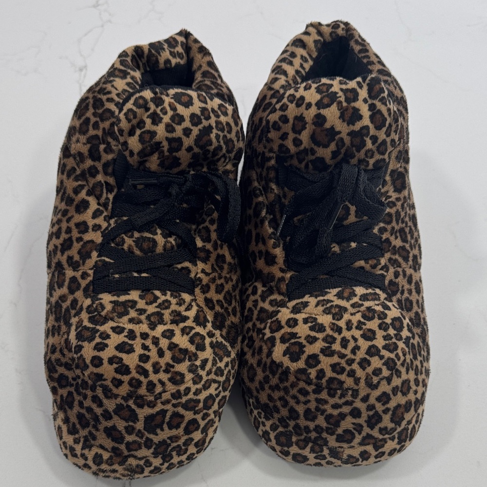 Leopard Print Happy Feet Slippers